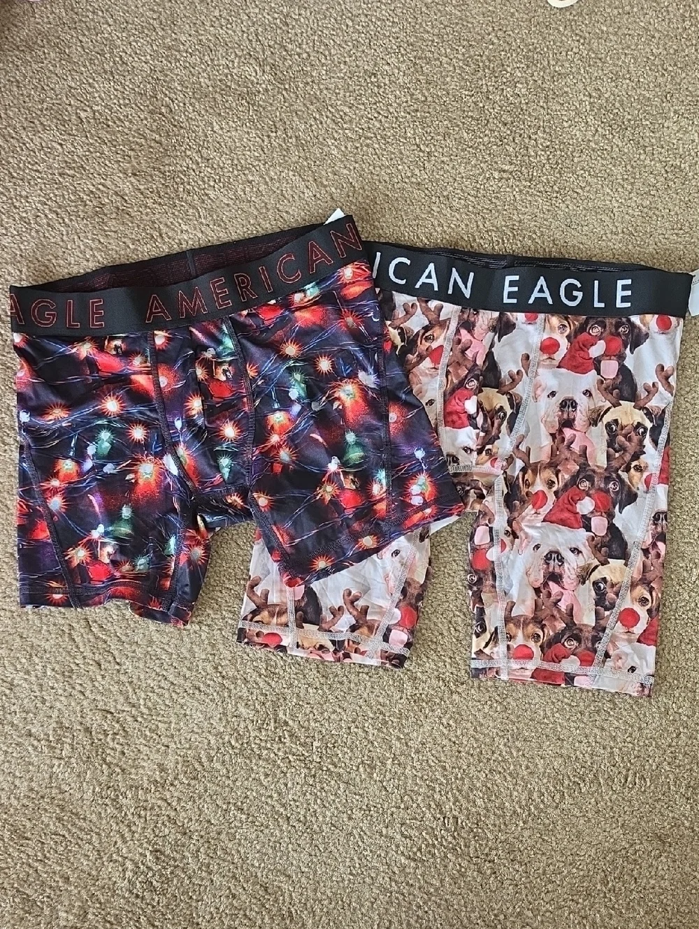 American Eagle Mens Boxer Briefs Small Festive Christmas